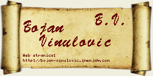 Bojan Vinulović vizit kartica
